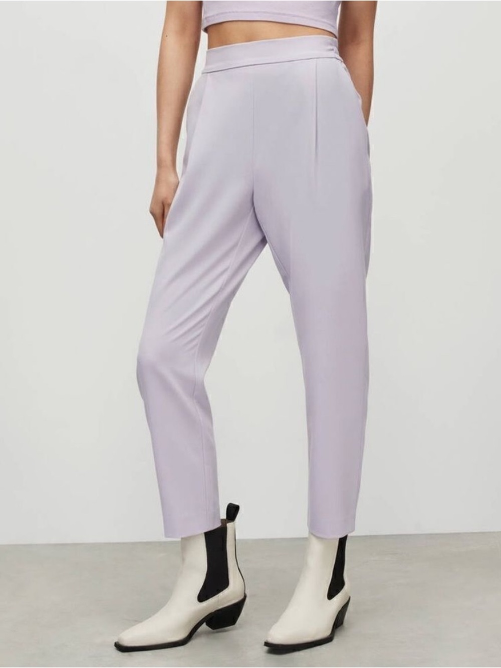 NWT All Saints Aleida Tri Trousers in Lady Lilac Purple Sz 10